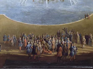 Absolutism Gallery: View of the Bassin d Apollon and the Grand Canal of Versailles. Detail: Louis XIV, 1713