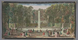 Jean Rigaud Prints: View of the Bassin des Muses in the garden of the Château de Marly