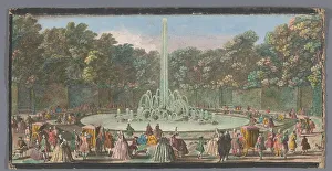 Jean Rigaud Prints: View of the Bassin de l'Enscelade in the garden of Versailles