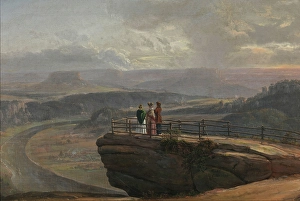 Germany Europe Prints: View from Bastei, 1819. Creator: Johan Christian Dahl