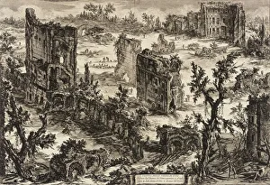 Vedute Di Roma Prints: View of the Baths of Titus (image 1 of 2), c1775. Creator: Giovanni Battista Piranesi