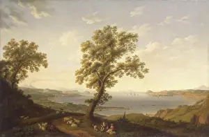 Farm Animal Prints: View of the Bay of Baja, 1785. Creator: Jacob Philip Hackert