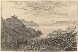 Amalfi Coast Gallery: View of a Bay from a Hillside (Amalfi), 1884 / 1885. Creator: Edward Lear