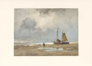 Weissenbruch Jan Hendrik Prints: View of the beach, c.1895. Creator: Jan Hendrik Weissenbruch