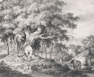 Bihar Collection: View in Behar, in an Anglo-Indian Album associated with Sir Charles D Oyly, ca. 1828