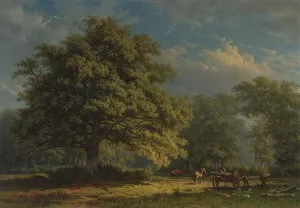 Logging Prints: View in the Bentheim Forest, 1870. Creator: George Andries Roth