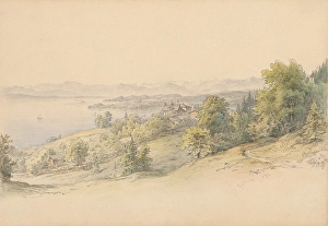 1882 Prints: View of the Beringer villa with a panorama of the countryside