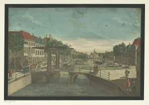 Drawbridge Prints: View of the Bierkade in The Hague, 1756-1801. Creator: Anon