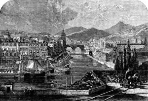 Skelton Prints: View of Bilbao, Spain, from the railway station, 1862. Creator: Unknown