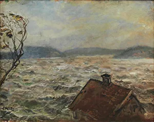 Millboard Prints: View from Bjelkeviken, 1920-1925. Creator: Christian Krohg