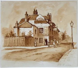 Church Street Prints: View of the Black Lion Inn, Church Street, Chelsea, London, 1860