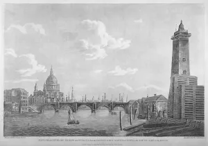 View of Blackfriars Bridge and St Pauls Cathedral, London, 1803. Artist: Daniel Turner