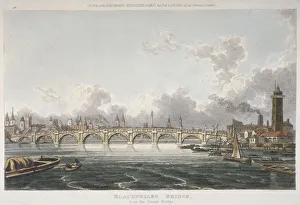 View of Blackfriars Bridge from the Strand Bridge, London, 1815