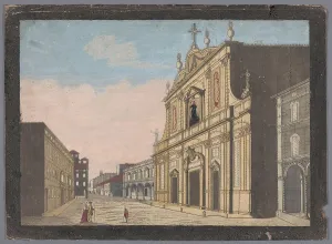 Bologna Italy Prints: View of the Bologna Cathedral, 1700-1799. Creator: Anon
