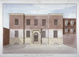 Yates Prints: View of Borough Compter, a debtors prison in Mill Lane, Bermondsey, London, 1826