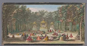 Garden Design Prints: View of the Bosquet des Bains d'Apollon in the garden of Versailles
