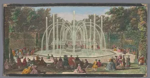 Garden Design Prints: View of the Bosquet des Trois Fontaines in the garden of Versailles