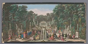 Garden Design Prints: View of the Bosquet de l'Arc de Triomphe in the garden of Versailles