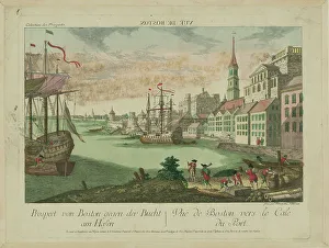 Boston Prints: View of Boston Harbor, 1770s. Creator: Habermann, Franz Xaver (1721-1796)