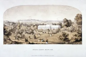 Regents Park Prints: View of the Botanical Gardens in Regents Park, Marylebone, London, 1851