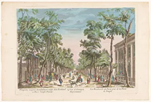 Boulevard Prints: View of a boulevard in Paris seen from Porte du Temple, 1745-1775. Creator: Anon