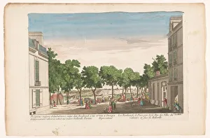 Boulevard Prints: View of a boulevard in Paris, seen from Rue des Filles du Calvaire towards