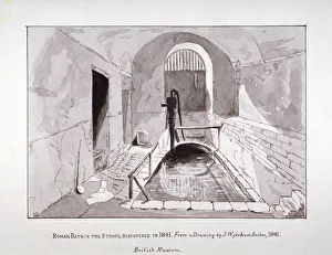 Reservoir Prints: View of a brick bath or reservoir discovered in Strand Lane, Westminster, London, 1841