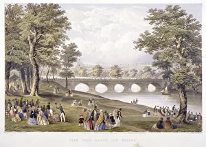 Serpentine Prints: View from the bridge on the Serpentine towards Crystal Palace, London, 1851. Artist