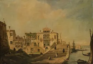 Waterfront Prints: View of a Bridge in Venice, 1701-1768