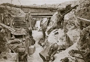 Sentry Prints: A view of a British trench, Ovillers, France, World War I, 1916