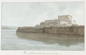 View of Brucoli Castle, La Bruca, 1778. Creator: Louis Ducros. View of Brucoli Castle, La Bruca, 1778. Creator: Louis Ducros