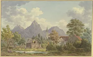 Waters Edge Prints: View of Brunnen in the Canton of Schwyz, 1798. Creator: Achilles Benz