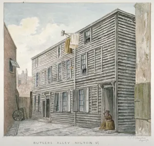 Charles James Prints: View of Butlers Alley, Milton Street, City of London, 1871