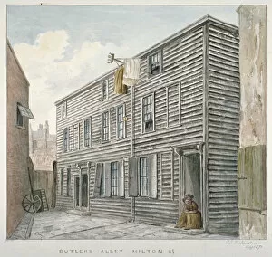 Charles James Richardson Gallery: View of Butlers Alley, Milton Street, City of London, 1871
