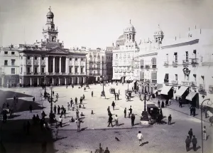 Cadiz Prints: View of Cadiz with the Town Hall in 1895