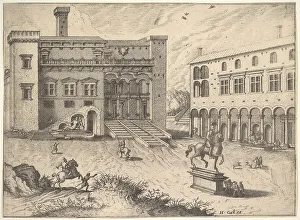 Doetecum Prints: View of the Campidoglio on the Capitoline Hill