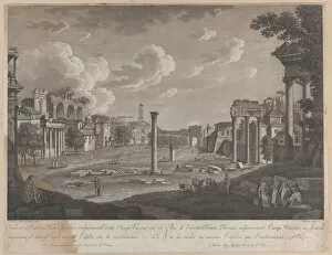 View of the Campo Vaccino, with the Colosseum in the background