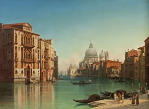 Santa Salute Prints: View of Canal Grande in Venice, 1860. Creator: Gustav Wilhelm Palm