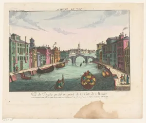 Imperial Franciscan Academy Prints: View of a canal in Venice, 1755-1779. Creator: Franz Xavier Habermann
