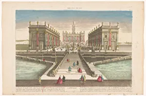 Campidoglio Prints: View of the Capitoline Hill in Rome, 1700-1799. Creator: Anon