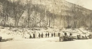 Vladimir Ivanovich Fedorov Prints: View of the caravan (camp) of the exploration party on the ice of the Zeya River