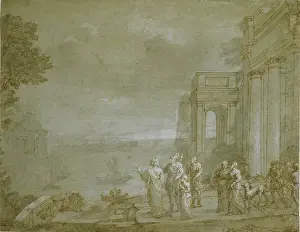 Carthage Prints: View of Carthage with Dido and Aeneas, 1676. Creator: Claude Lorrain