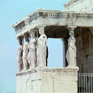 View of the Caryatid porch of the Erechtheion, 5th century BC View of the Caryatid porch of the Erechtheion, 5th century BC