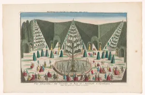 Garden Design Prints: View of cascades in The King's Garden in Denmark, Copenhagen, 1700-1799. Creator: Anon