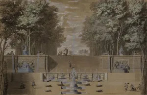 Landscaped Prints: View of cascading stairs, probably for Sceaux