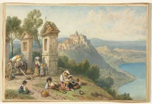 View of Castel Gandolfo, c. 1870s. Creator: Myles Birket Foster (British, 1825-1899)