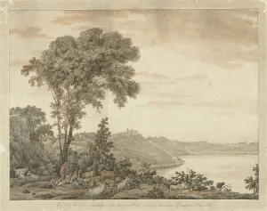Arcadian Prints: View of Castel Gandolfo and Lake Albano