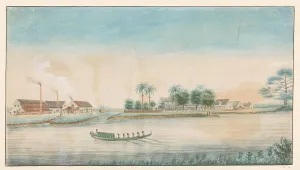 Plantation Prints: View of the Catharina Sophia sugar plantation from the water