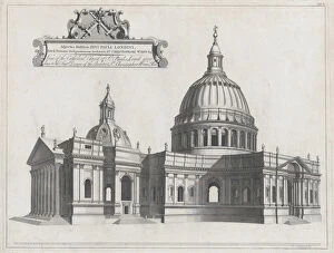 Architectural Drawing Gallery: View of the Cathedral Church of St. Paul s, London, Plate 8 from: A Catalogue of t... 1726 or 1749