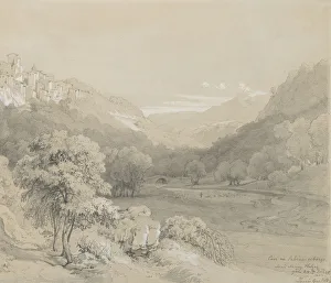 Gurlitt Louis Prints: A View of Cavi in the Sabine Hills, 1848. Creator: Louis Gurlitt